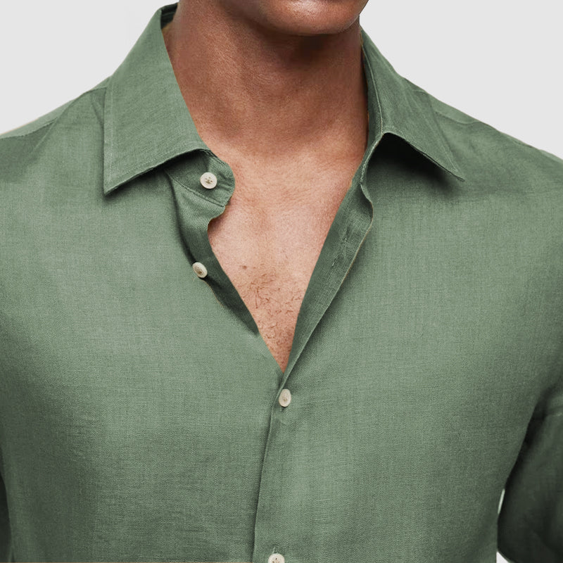 Loookus - Gentleman's Casual Luxury Touch Cotton Linen Shirt