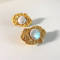 Loookus - Original Design Retro Irregular Pleated Texture Earrings