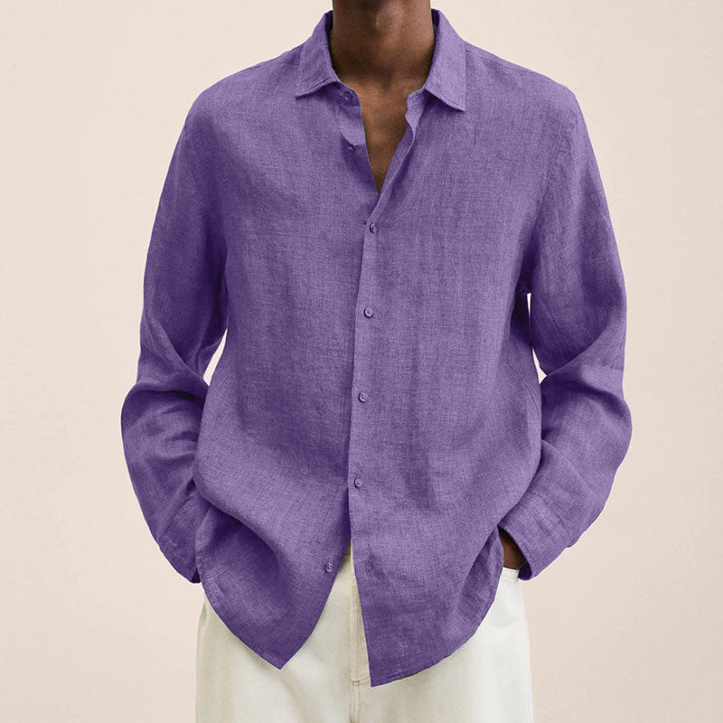 Loookus - Men's Linen Long Sleeve Shirts