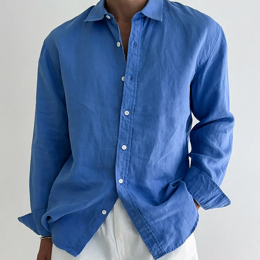 Loookus - Summer Simple Solid Color Linen Shirt