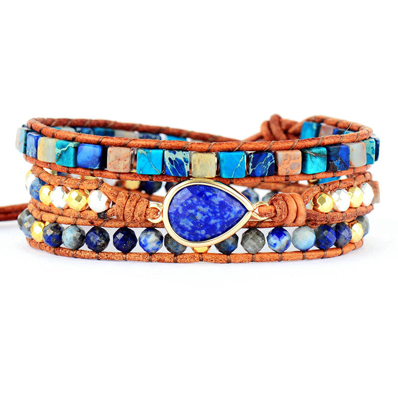 Loookus - Lapis Lazuli Healing Crystal Quartz Balance Bracelet