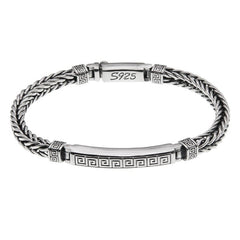 Loookus - 925 Silver Keel Braided Bracelet