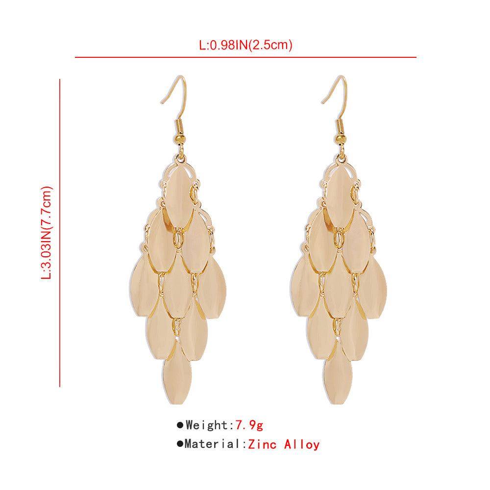 Loookus - Leaf Sequin Earrings