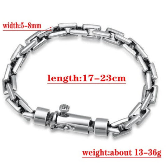 Loookus - 925 Silver Bracelet Male Couple Personality Trend Vintage O-Chain Pure Argentum Hand Jewelry