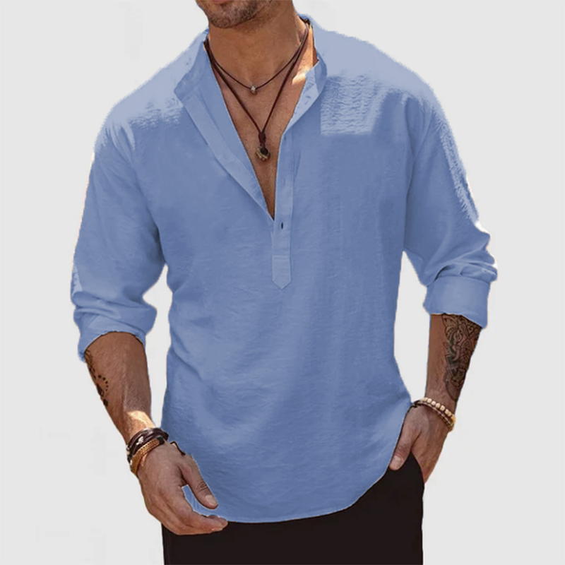 Loookus - Men's Casual Everyday Cotton Linen Shirt