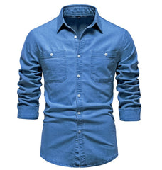 Loookus - Gentleman's Two Pockets Casual and Fashion Basic Denim Style Shirt