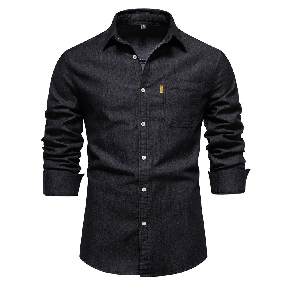 Loookus - Gentleman's One Pocket Casual and Fashion Basic Denim Style Shirt