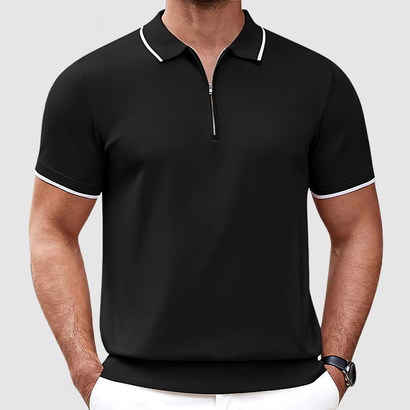 Loookus - Men's Premium Knit Zipper Polo Shirt