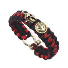 Spartan Style Paracord Bracelet – Red Camo & Gold Finish