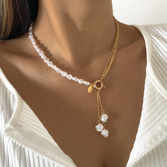 Loookus - Ladies pearl tassel necklace