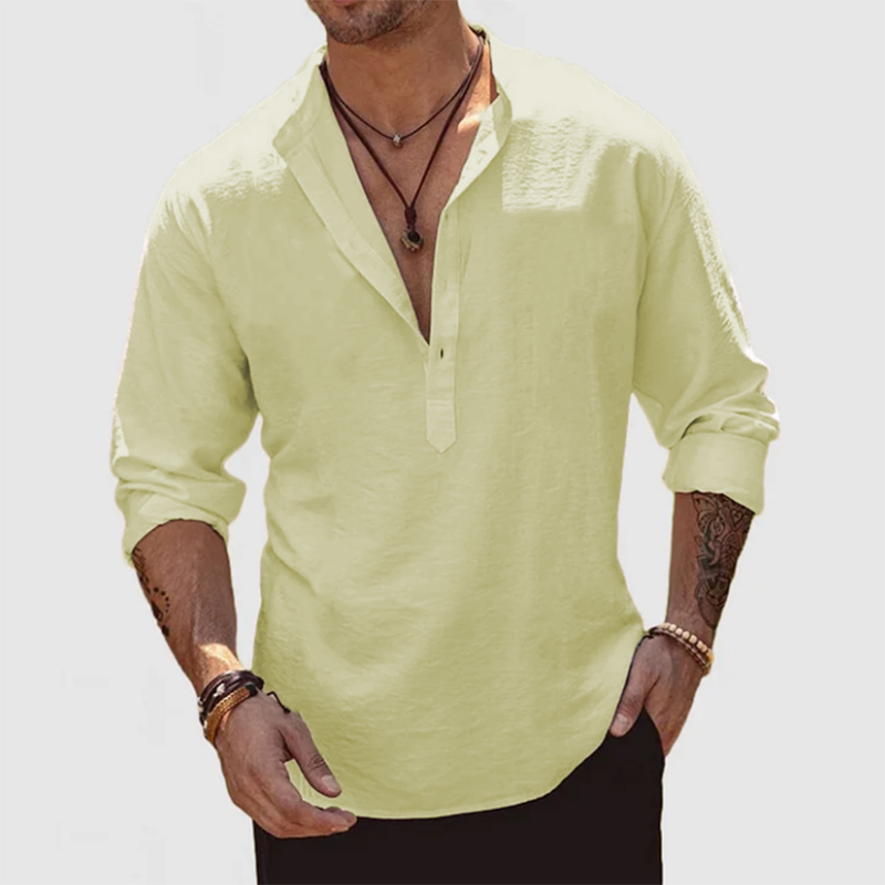 Loookus - Men's Casual Everyday Cotton Linen Shirt