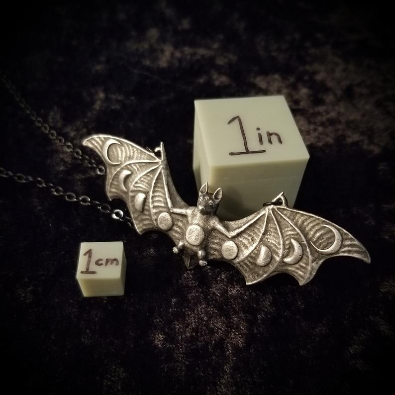 Loookus - Sterling Silver Bat Pendant Necklace