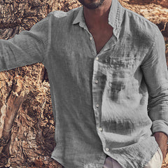 Loookus - Men's Casual Vacation Cotton Linen Shirt
