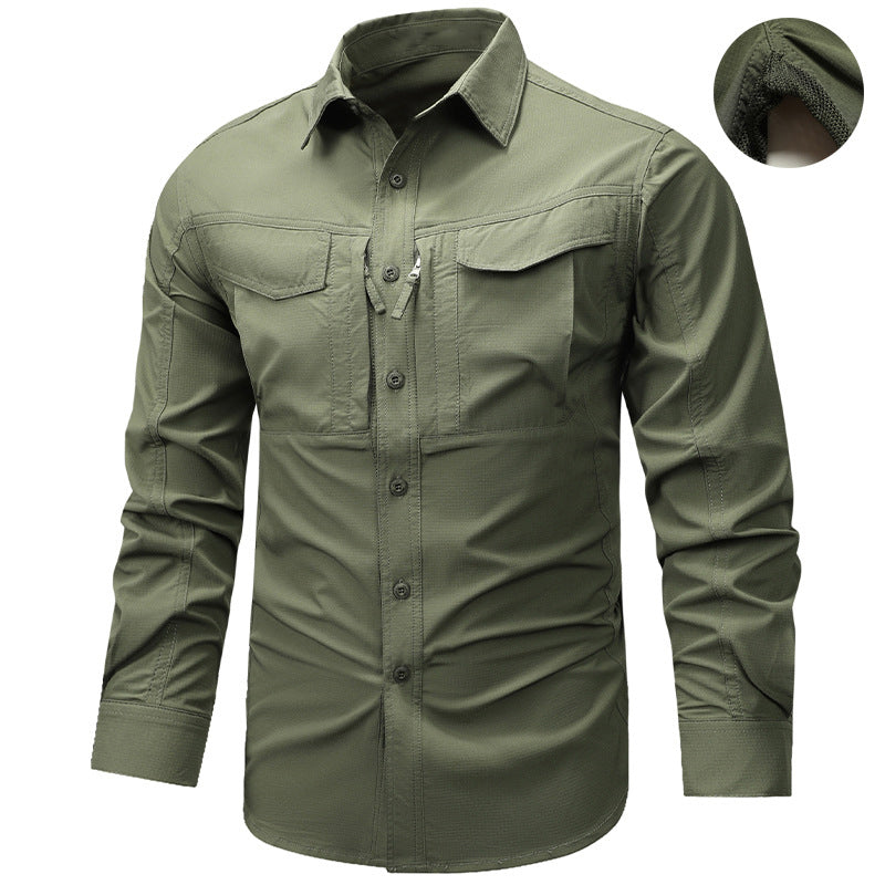 Loookus - Gentleman's Two Pockets Casual and Fashion Basic Nylon Shirt With Breathable Design