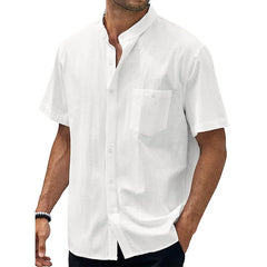 Loookus - Men's ice cream Cotton Summer Casual Beach Shirt Short Sleeve