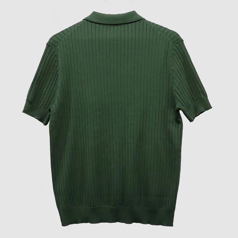 Loookus - Gentleman's Knit Textured Polo Shirt