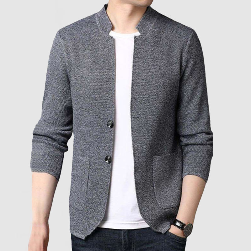 Loookus - Men's Fashion Casual Lapel Two Wear Long Sleeve Cardigan