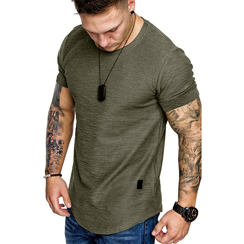 Loookus - Men's round neck short sleeve summer fashion casual running sports thin T-shirt