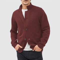 Loookus - Men's Cardigan Casual Sweater Solid Color Sweater