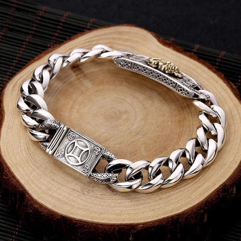 Loookus - 925 Silver Pixiu Men's Bracelet