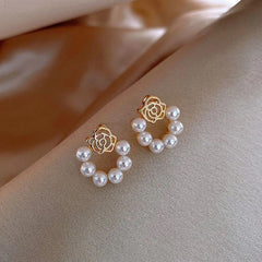 Loookus - Cute Flower Pearl Earrings