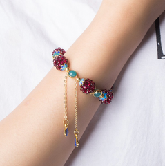 Loookus - Natural Garnet Stone Pomegranate Bracelet