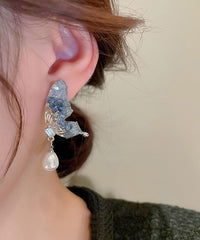 Loookus - Butterfly Water Droplet Drop Earrings