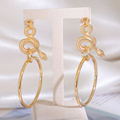 Loookus - Circle Geometric Snake Earrings