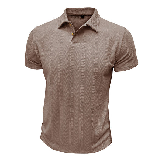 LOOOKUS - 2025 Men's Texture Casual and Comfortable Short Sleeve Polo Shirt