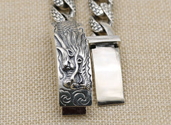 Loookus - 925 Silver European and American double ancient dragon bracelet