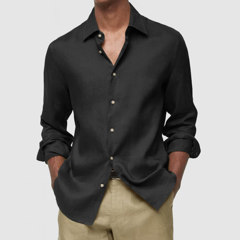 Loookus - Gentleman's Casual Luxury Touch Cotton Linen Shirt