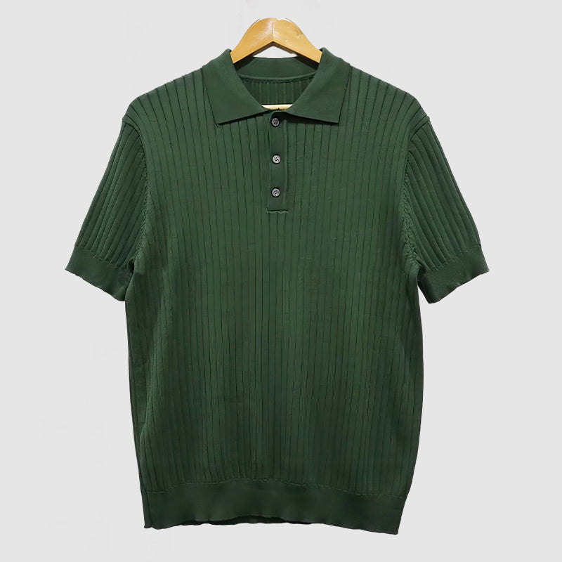 Loookus - Gentleman's Knit Textured Polo Shirt