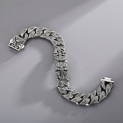 Loookus - 925 Silver Vintage Pharaonic Ancient Egyptian Cross Bracelet