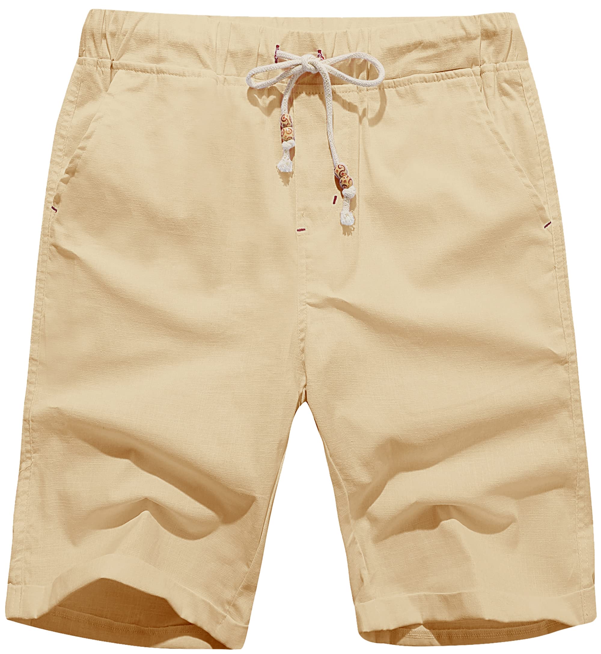 Loookus - Men's Drawstring Linen Beach Shorts