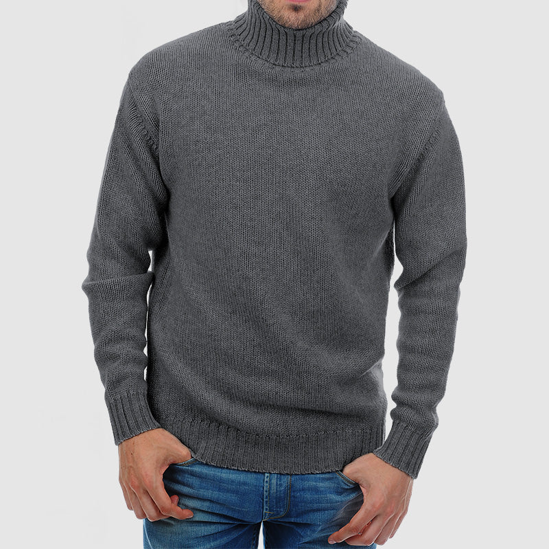 Loookus - Men's Basic Solid Color Turtleneck Sweater