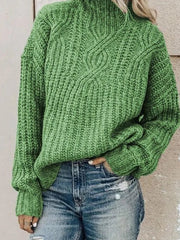 Loookus - Casual Plus Size Turtleneck Sweater Pullover