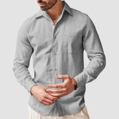 Loookus - Men's Casual Cotton Linen Pocket Shirt