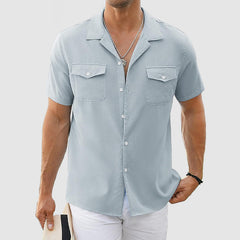 Loookus - Men's Casual Cotton & Linen Vacation Style Shirt