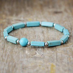 Loookus - Amethyst 7 color square stretch bracelet
