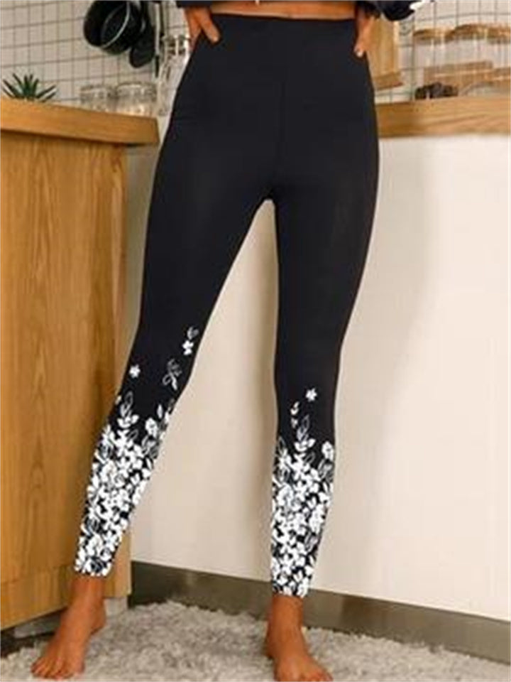 Loookus - Women's Tights Leggings Black / Red Black / White White / Black Mid Waist Designer Tights Casual / Sporty Casual Weekend Cut Out Print Micro-elastic Ankle-Length Tummy Control Butterfly S M L XL XXL