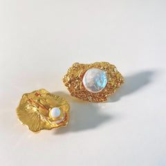 Loookus - Original Design Retro Irregular Pleated Texture Earrings