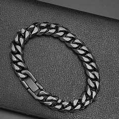 Loookus - S925 silver Men's personality Cuban bracelet versatile Cuban chain high-grade polished Taiigang hand ornaments