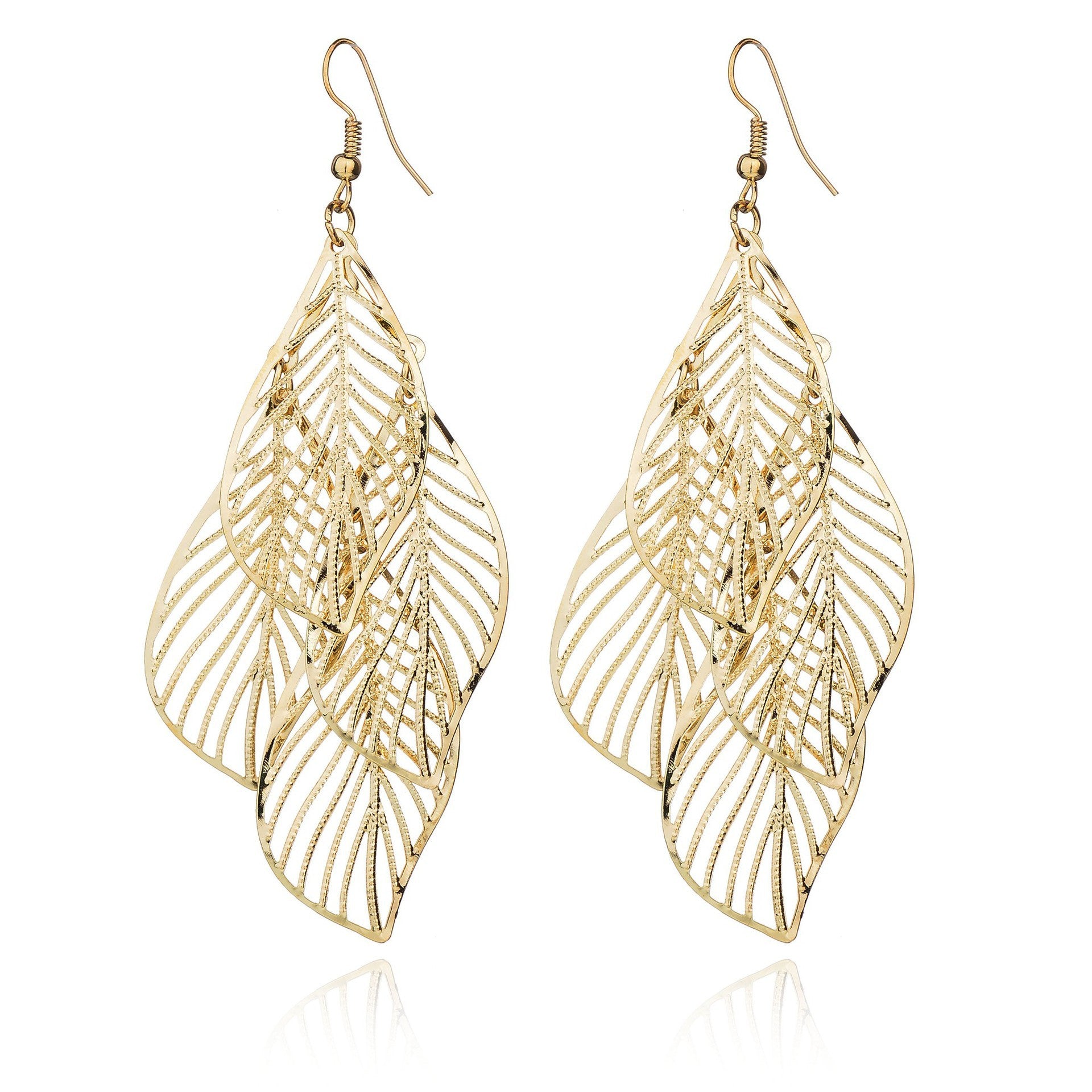 Loookus - Simple Metal Leaf Earrings