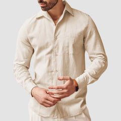 Loookus - Men's Casual Cotton Linen Pocket Shirt