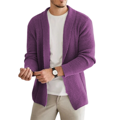 Loookus - Men's Classic Casual Lapel Long Sleeve Cashmere Knit Cardigan