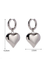 Loookus - Peach Heart Drop Earrings