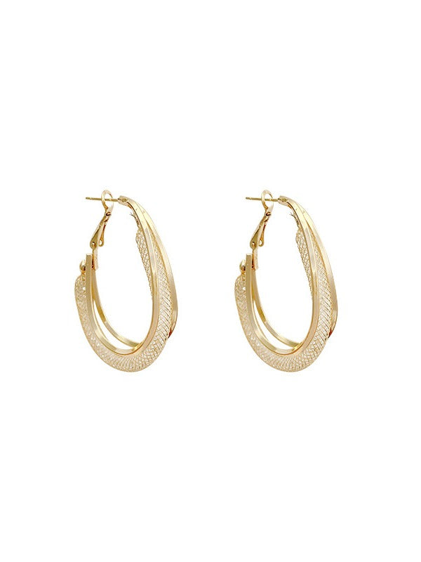 Loookus - Micropaved Zirconia Hoop Earrings