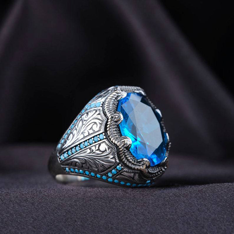 Hyland Vintage Blue Zircon Men'S Ring