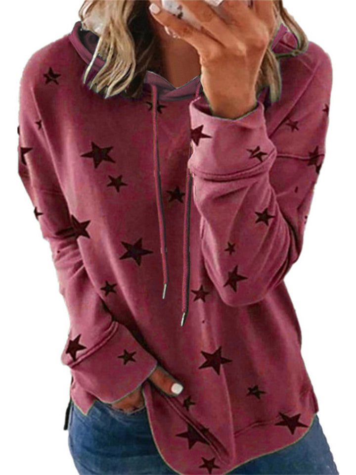 Loookus - Women's Sweatshirt Pullover Active Zipper Blue Pink Dog Casual Long Sleeve S M L XL XXL XXXL