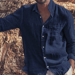 Loookus - Men's Casual Vacation Cotton Linen Shirt